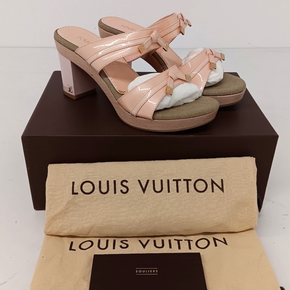 Louis Vuitton Women's Opalescent Baby Pink Block Heel Sandals - EU36.5/US6.5